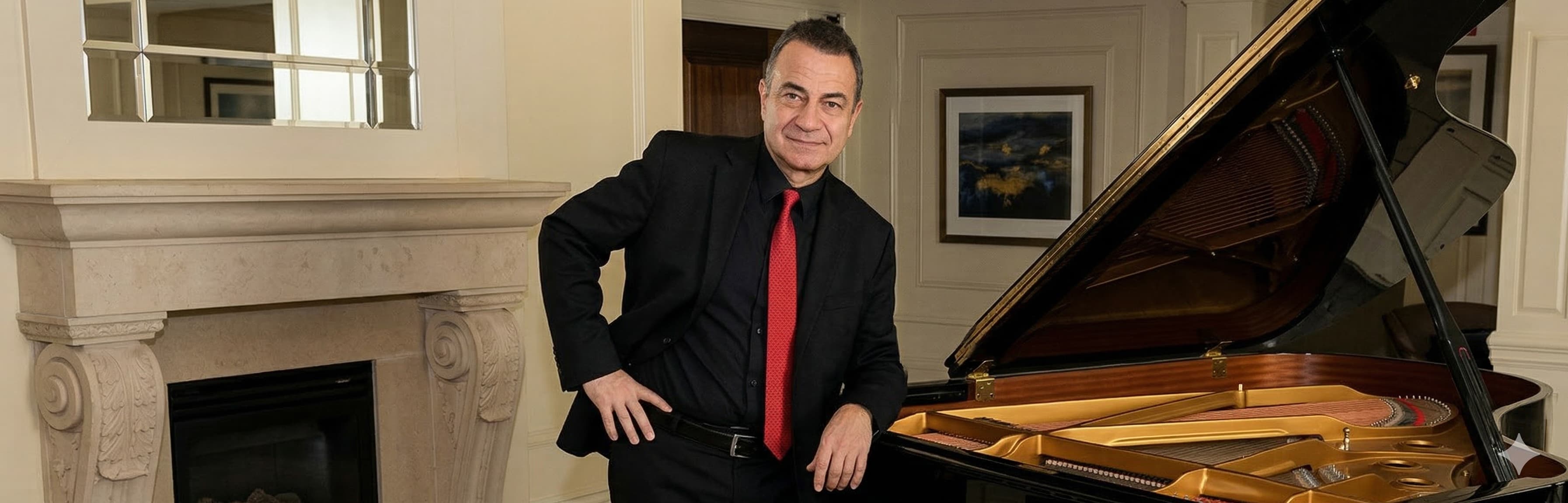 Frank Baggetta performing accordion at a live event in Toronto
